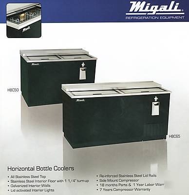 Migali refrigerated beerbox horizonal model HBC65 black