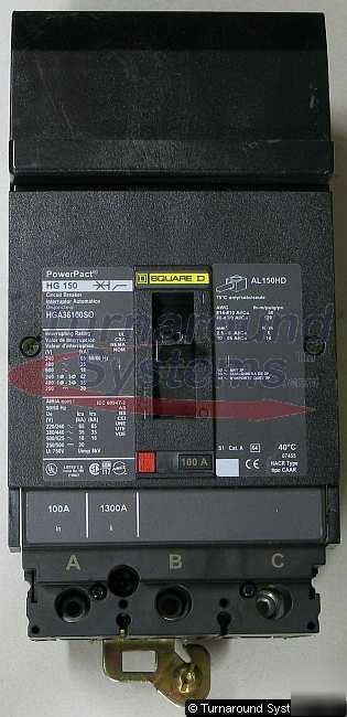 New square d HGA36100S0 circuit breaker, 100 amp i-line 