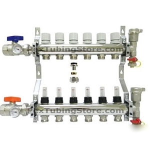 6-branch premium pex manifold for radiant heat