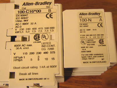 Lot of 2 allen-bradley contactors #100-C16KF13