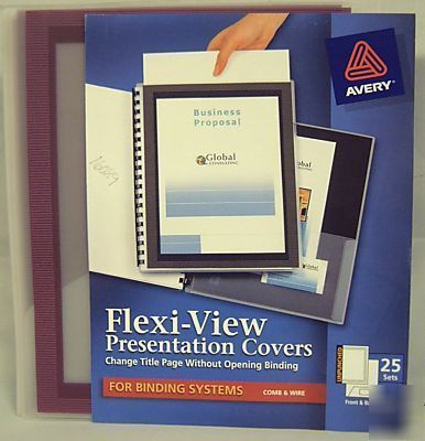 Unpunched flexi view presentation covers 25SETS avery