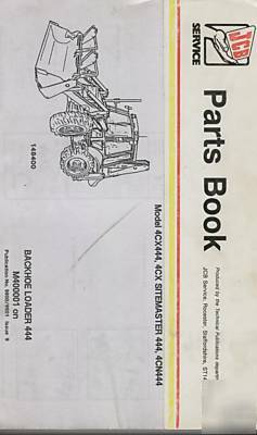 Jcb backhoe loader parts book 4CX sitemaster & more