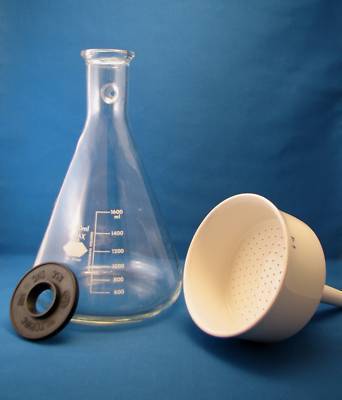 Kimax filter flask 2000ML & coors porcelain funnel