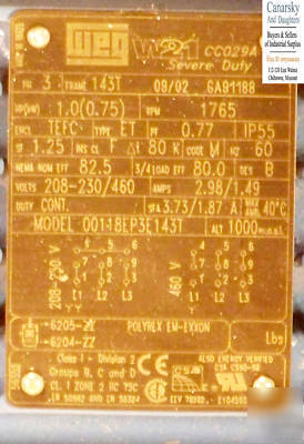 New 1 weg 00118EP3E143T 1 hp electric motor 