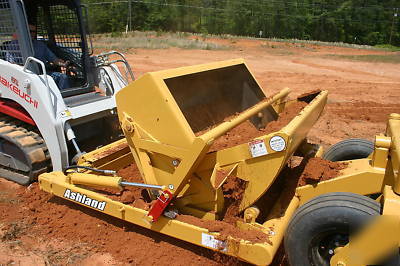 Skid steer scraper attachment, ashland ground hog 2500
