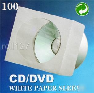 200 (2 packs of 100) paper cd dvd sleeves envelopes