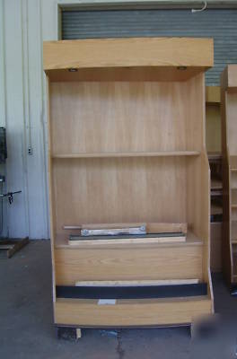 4- tall interlocking wooden store display cabinets