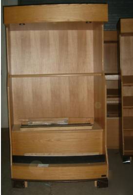 4- tall interlocking wooden store display cabinets