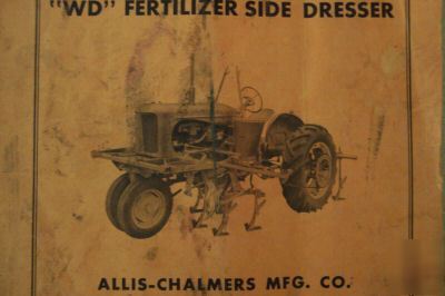 Allis chalmers wd tractor mounted fertilizers manual
