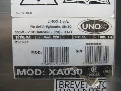 Cadco convection oven electric half size model XA030
