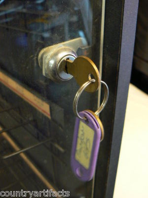 Locking wall mounted 55-peg display cabinet case 24X33 