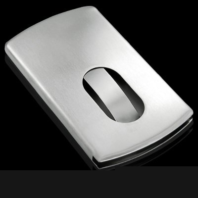 Modern thumb slider business card credit holder case 