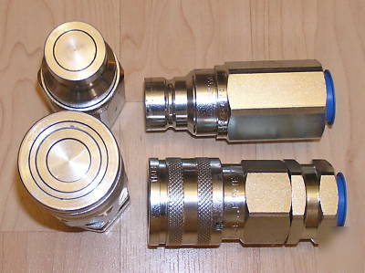 High flow hydraulic disconnect fittings - quick coupler