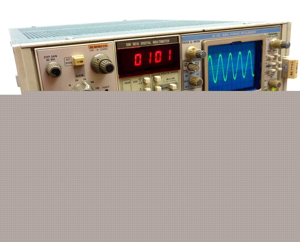 Tektronix TM504 4-slot mainframe w/SC503 DM501A AM502