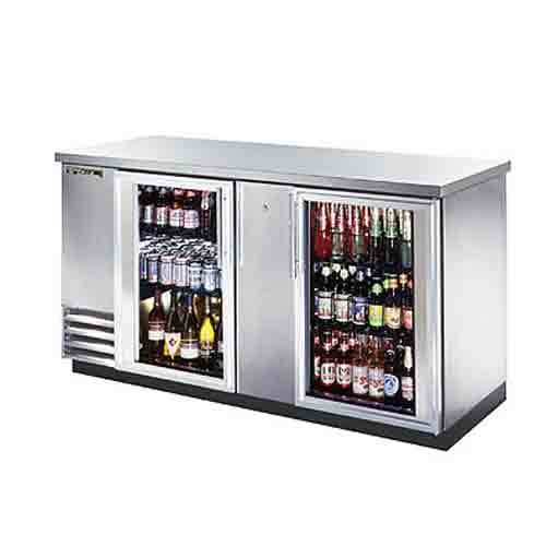 True tbb-3G-s back bar cooler, 2 glass doors, 4 shelves