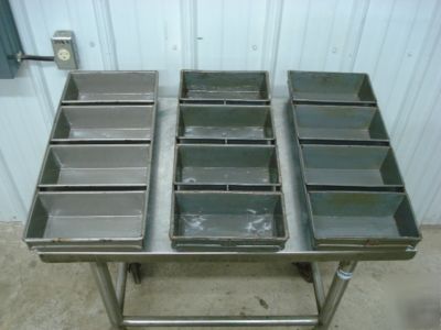 Chicago metallic ekco 4 strap section bread pans glazed