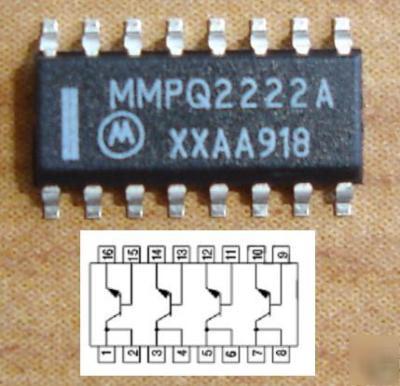 MMPQ2222A quad npn transistor so-16 (2N2222) lot of 10