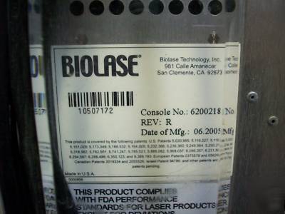 Biolase waterlase md dental laser 2 x handpieces 