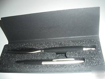Lerche letter opener & matching pen set black & chrome