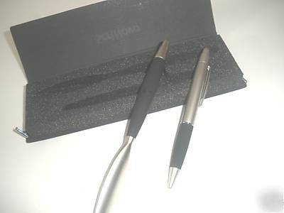 Lerche letter opener & matching pen set black & chrome