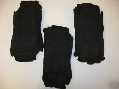New 12 pr cotton/poly lg heavy brown jersey work gloves