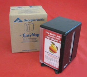 Easynap tabletop napkin dispenser w/ ad or menu window