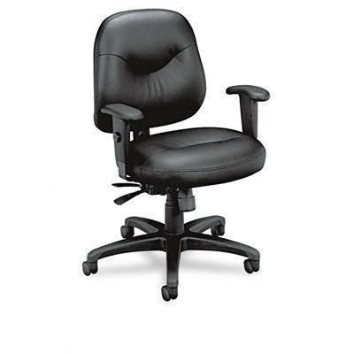 High-performance high-back task chair black leather