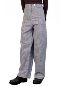New chefs ladies blue check cotton trousers 24 free cap 