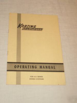 Vintage korting studiotone operating manual 