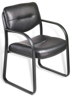Side arm office guest chair black caressoft B9529 boss