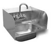 Wall mount hand sink w/ side splash 15 x 15.75