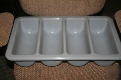 New grey 4 hole condiment cutlery flatware storage tray 