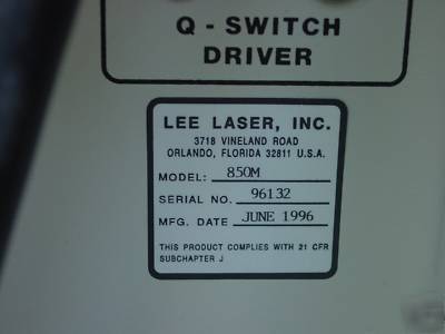 Lee laser 850M nd:yag laser 50W pristine condition