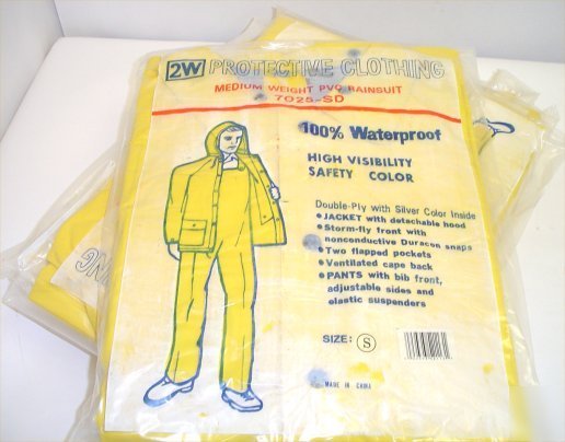 New lot 6 pvc polyester rain suits jacket & coveralls