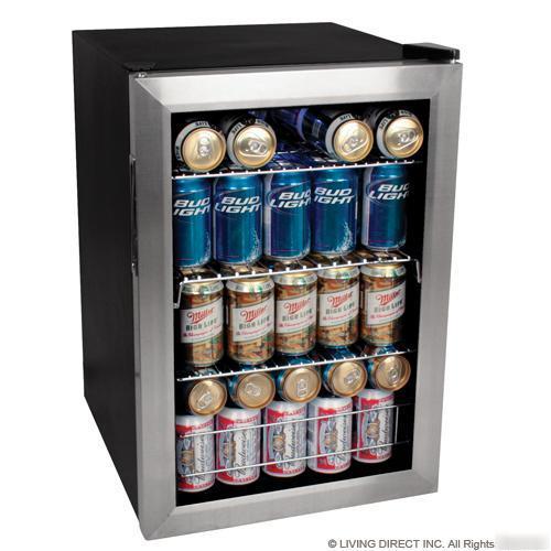 Edgestar 84 can beverage cooler - stainless steel