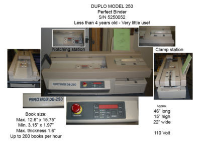 Perfect binder, duplo model 250