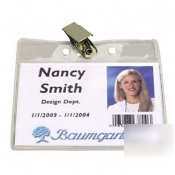 Clear vinyl horizontal badge holder with clip