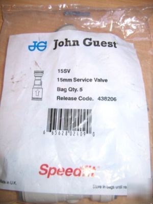 John guest 5 push fit speedfit isolating valve ~ 15MM