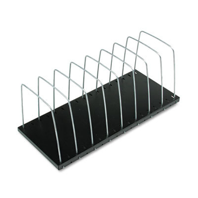 Wire desktop organizer, 8 sections, steel black/silver