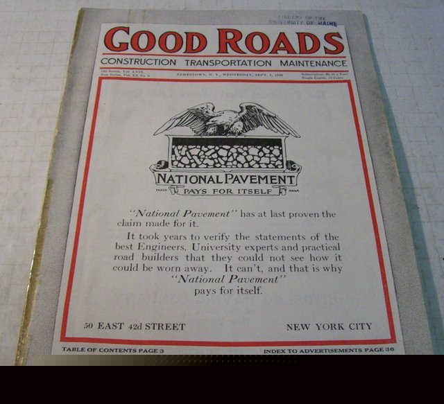 Good roads 1926 construction magazine vol.54, no.9
