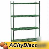 Titan green epoxy wire shelving unit 18 x 24 x 74