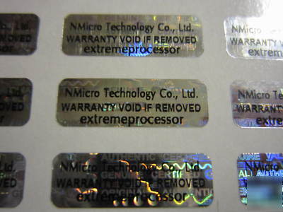 500 custom printed tamper evident hologram labels