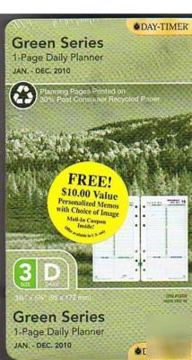 Day-timer green daily planning pages daytimer 16028