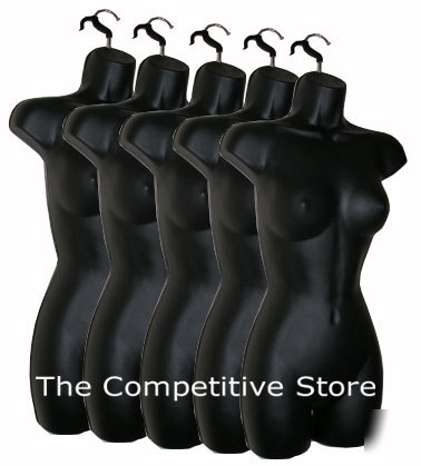 New lot of 5 brand female dress mannequin forms black