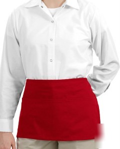 New red waist apron 2 pockets bar christmas fair stall