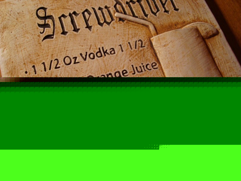 New screwdriver recipe stone-carved sign bar pub decor 