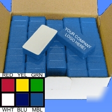 50 domino size magnets - medium blue plastic coating