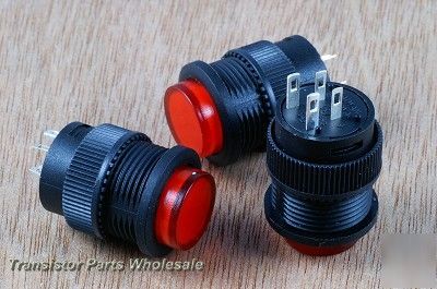 Pkg 100, latching red light 3V led off/on 250V switch