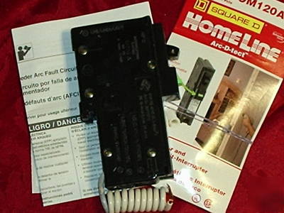 Square d homeline 120 volt 20 amp arc-d-tect arc detect