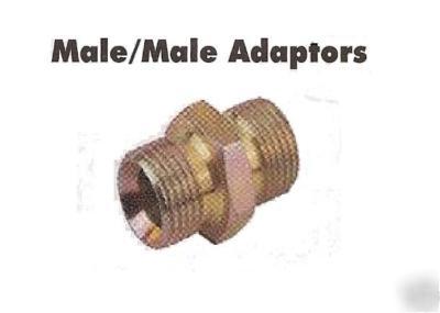 Hydraulic male x male 1/4BSPP coned adaptor PK2